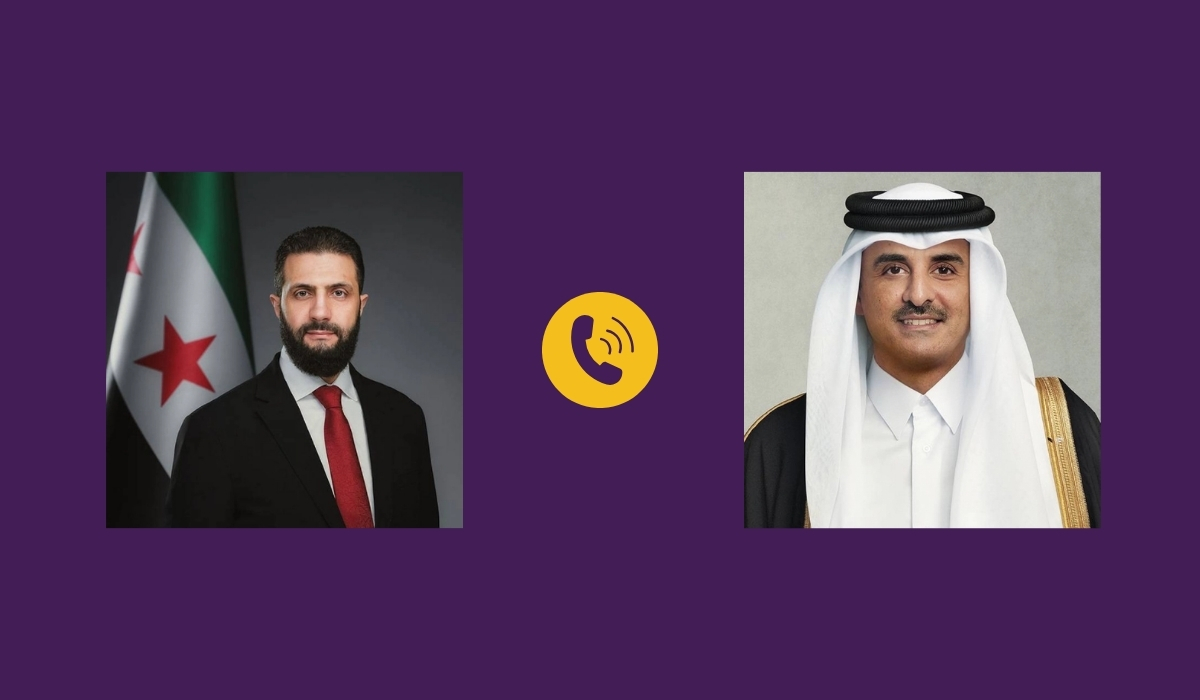 HH the Amir receives phone call from Syrian President